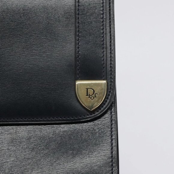 Christian Dior Shoulder Bag Leather Navy Gold Auth - Picture 9 of 16